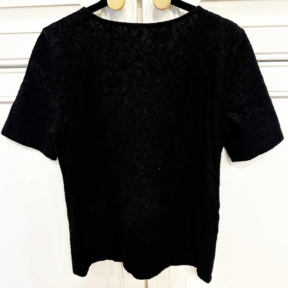 Ann Taylor LOFT Women’s Jacquard Textured Minimalist Capsule Short Sleeve Top - Picture 6 of 6